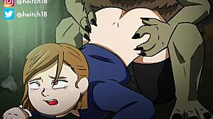 nobara gets her tight pussy wrecked by cursed spirit in rough animation preview