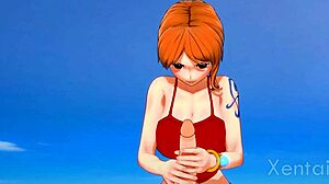 Nami Delivers Big Tits Blowjob! One Piece Monster Cock Titty Fuck Part 1