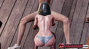 whoa byleth's massive tits handjob deepthroat sloppy blowjob cumshot in bar!