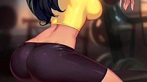 hot latina babe with big ass and tits works out nude at gym pool