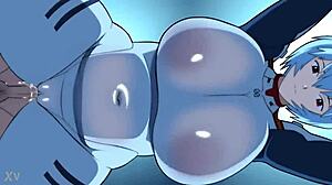 kill la kill's rei ayanami shakes big ass tits in evangelion hentai tease