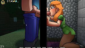 i'm so horny for alex's gloryhole blowjob in hornycraft animation