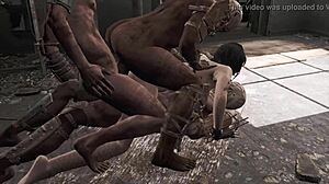 yo check out this filthy raider foursome with double anal and big tits