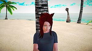 sandra's curvy fat tits bounce as yvonne watches family beach fuck part 50