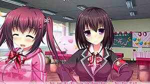 Yuri route heats up as big-titted anime babe takes facial creampie from monster cock overload