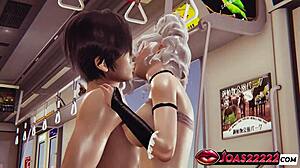 Diana's massive tits tease in 3d hentai pov! Standing kiss leads to fingering licking and squirting orgasm