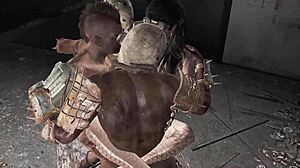 yo check out this filthy raider foursome with double anal and big tits