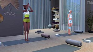 Gym sluts go crazy licking squirting in lesbian anime hentai SFM orgy!