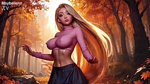 CUTE BLONDE BOUNCES HUGE TITS AND HARD NIPPLES IN SEXY OUTFIT!