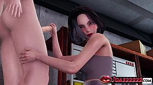 Trainer Carol's leggings handjob deepthroat swallow fills her with ecstasy