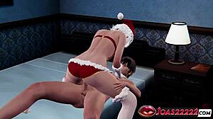 christmas mrs claus rides pov cowgirl missionary tight pussy massive creampie on bed