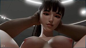 Eve chokes on lordbone's monster cock deepthroat before pussy creampie ride