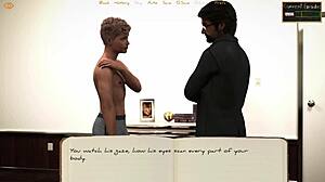 Bound to College 05: dominating headmaster eyes up that cute twink in intense scene.