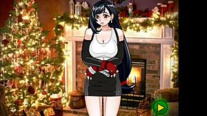 Tifa, Santa's monster futanari cock ready for your horny Christmas hole?