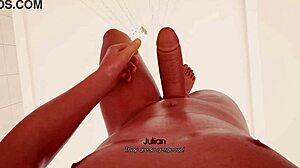 julia and daphne get julian's lotion all sensual and slippery