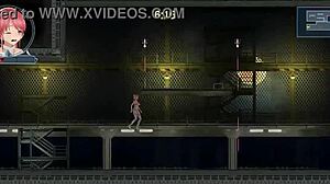 redhead idol runs erotic hentai game sex with robot man pounding her wet pussy