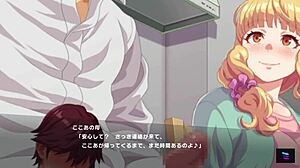 stepmom and daughter take turns sucking teen cock before creampie facials in hentai game