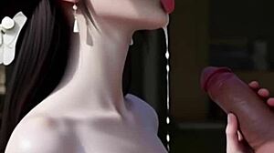 Chaste beauty deepthroats cum swallowing every facial drop perfectly