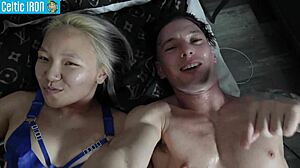 Petite Japanese teen Asia Lee rides huge cock for nonstop multiple orgasms first time