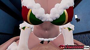 christmas mrs claus rides pov cowgirl missionary tight pussy massive creampie on bed