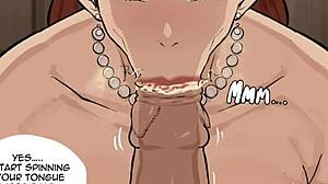 hilda boreas sucks smegma-covered dick in cyberboi's manga milf style