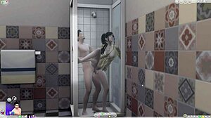 Geiler Spaß vor der Dusche in Sims Villains Badezeit