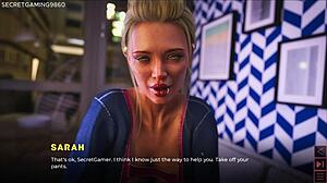 Stepmom's Secret Handjob for Stepson Alone in Living Room Tease