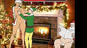 Mrs. Claus Sneaks Santa's Dick for Tit Sucking Pussy Fuck