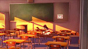 Futanari student craves teacher's deepthroat handjob release