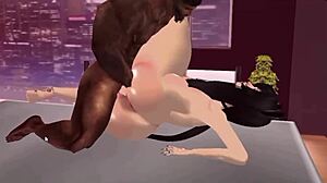 perrita takes massive black 3d monster cock deep in brutal pounding