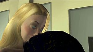 Blonde teen babysitter stars in Tk17 animation with small tits