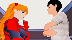 shinji fucks asuka's ass hard after angel defeat... so hot!!