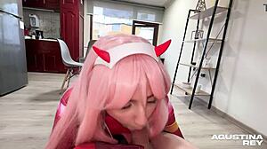 Zero Two dressed slut visits my home for first time public ass fuck balloon tits! 😈🍑