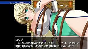 japanese hentai game asian anime female knight boobs bound tight with rope