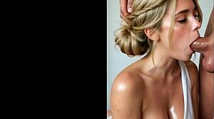 busty blonde sucks huge cock blowjob preview