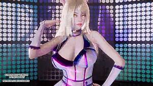 ahri league of legends mmd kpop dance turns erotic blonde costume hentai sexy uncensored 4k