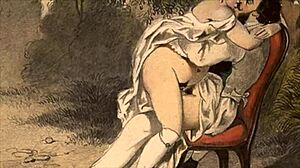 A narrative of vintage erotic drawings from retro comics