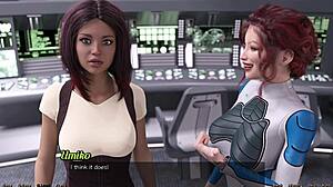 Stranded in space episode 54 curvy giants lesbian makeout with huge tits and outfits