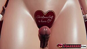 Unwrap This Christmas Anime Girl's Anal Plug POV Missionary Desk Doggystyle Tight Fuck!