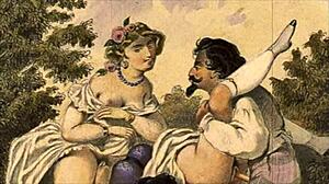 A narrative of vintage erotic drawings from retro comics