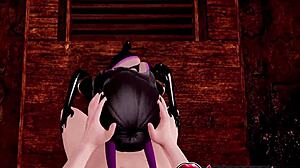 damn this sexy demoness bikini blowjob is sloppy with big dick handjob and titjob cumshot 🔥😈💦