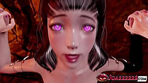 Hot Oiled Succubus Big Tits Monster Cock Thighjob Leather Leggings Staircase Doggy POV Missionary Creampie