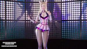 ahri league of legends mmd kpop dance turns erotic blonde costume hentai sexy uncensored 4k