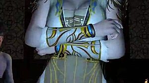 animated fantasy goddess with big tits and ass takes big black cock doggystyle creampie in 3d hentai