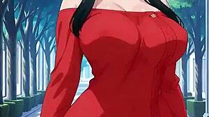 yor forger spies flashing feet then licks pregnant in family hentai anime