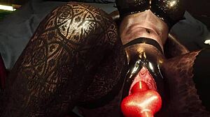 in hotel elera vr furry grabs dildo masturbates pussy to massive squirting climax