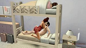 stepdad bangs stepdaughter on bunk bed next to sleeping stepmom