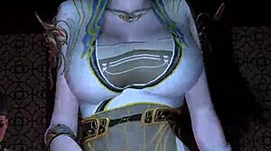 animated fantasy goddess with big tits and ass takes big black cock doggystyle creampie in 3d hentai