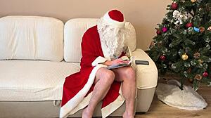 evil santa catches helper trapped in sofa chaos