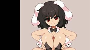 cat girl squeezes cock between soft tits in endless animation grind